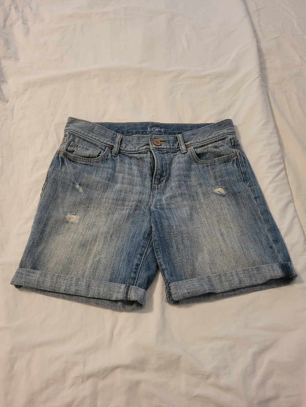 LOFT Distressed Denim Shorts Size 4